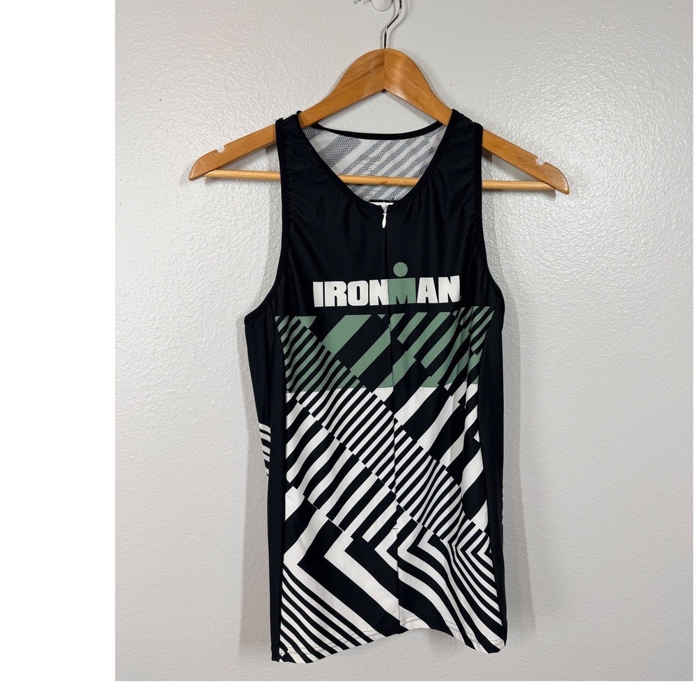 Ironman Jersey Women's OS Santini Tank Tri‎ Top Triathlon Gear Black Green